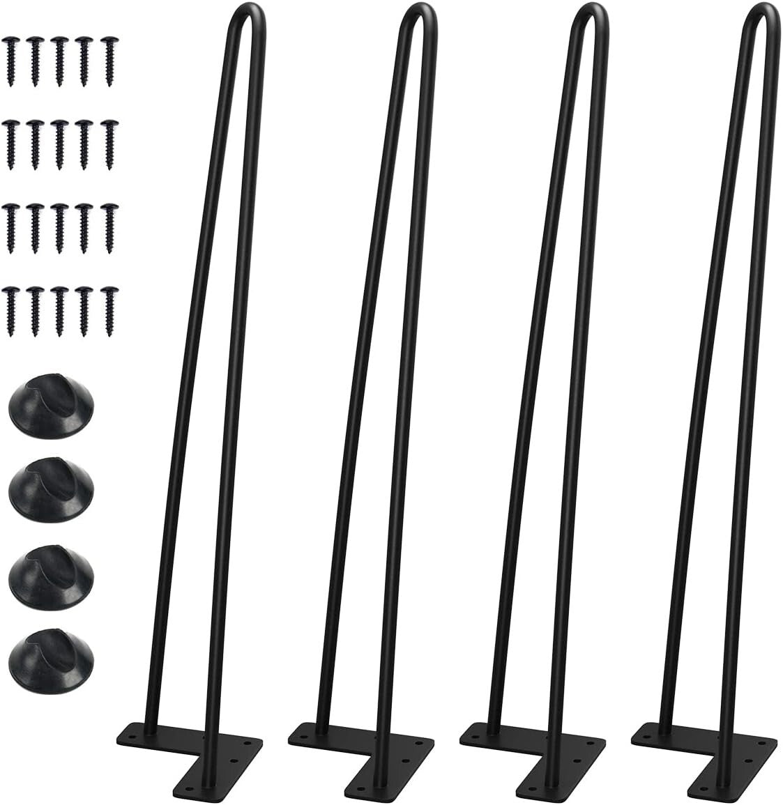 Versatile 20 Inch Hairpin Furniture Legs - Heavy Duty for Table & Bench Making