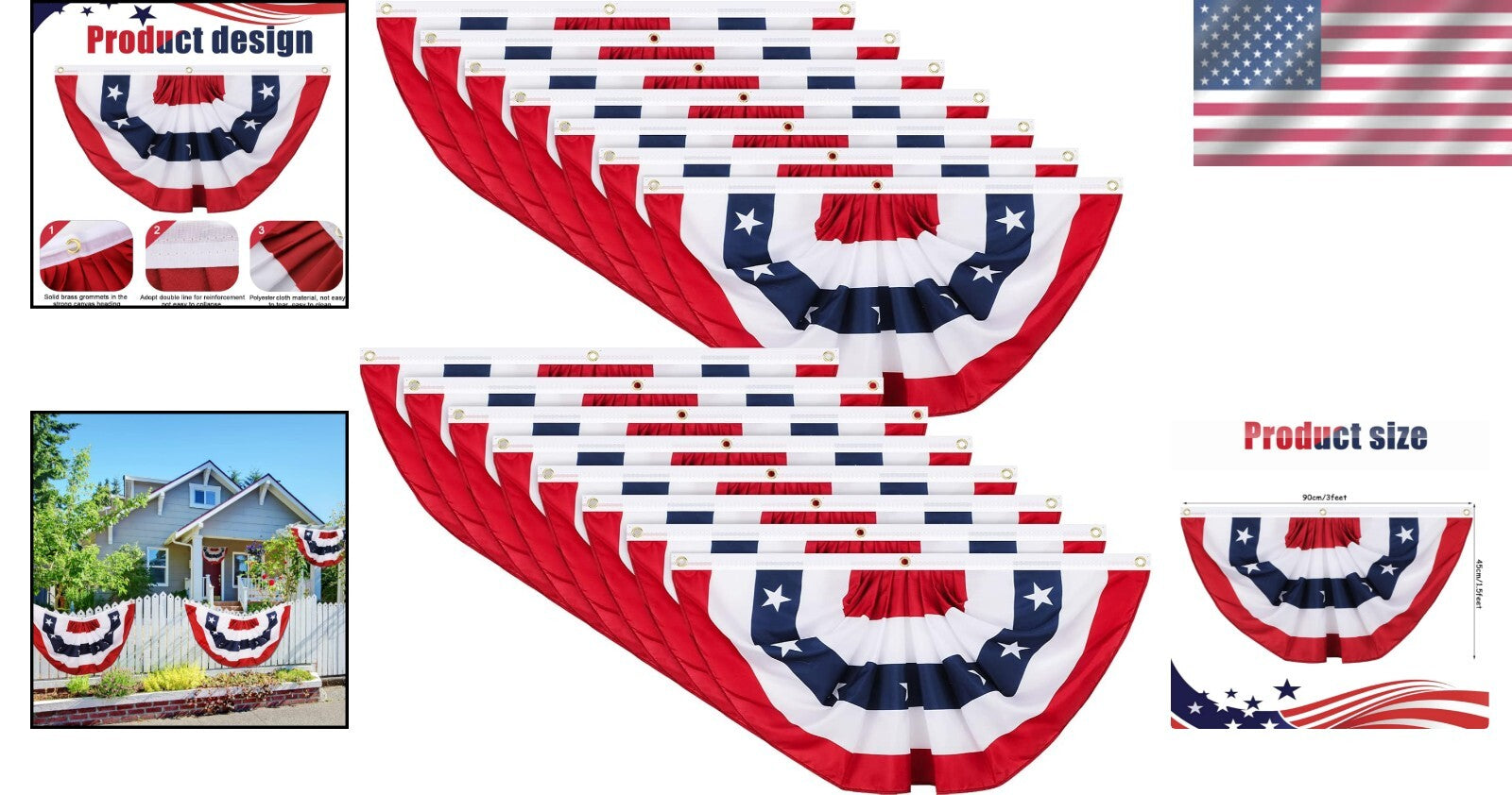 Beautiful Stars and Stripes Party Bunting - Essential for Patriotic Celebrations