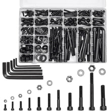 Load image into Gallery viewer, Versatile 434 Pcs Black Alloy Steel Screw &amp; Nut Set for Home and DIY Projects