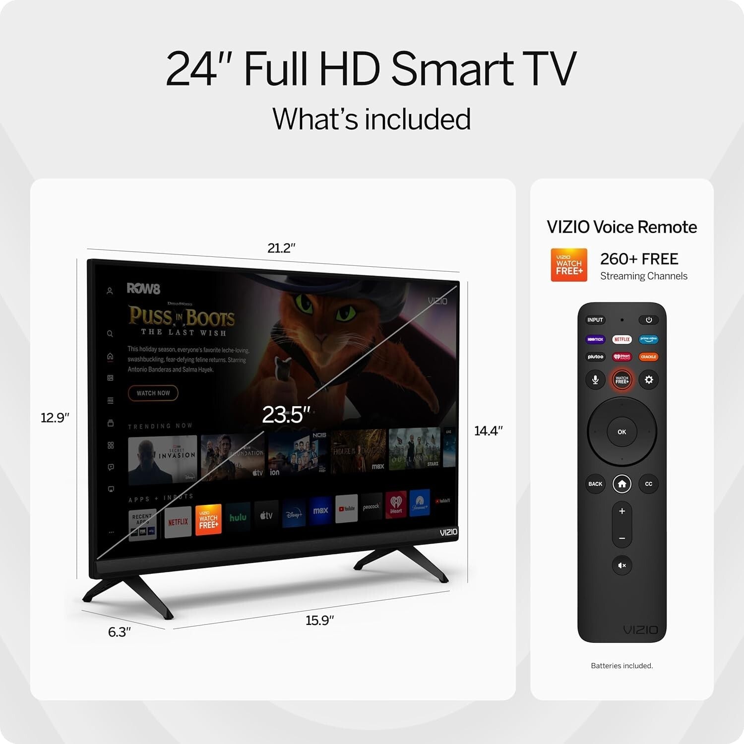 2023 24-Inch FHD Smart TV with Voice Remote & AMD FreeSync - Stream & Play