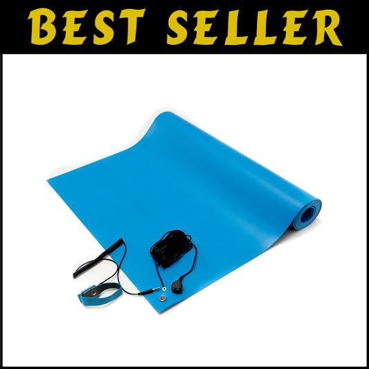 Durable Blue ESD Anti-Static Table Mat - 60”x24” with Essential Accessories