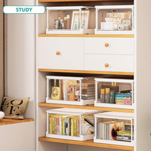 Load image into Gallery viewer, Versatile Clear Storage Bins, 24QT - Stackable Organizers with Magnetic Doors