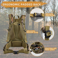 Load image into Gallery viewer, Versatile 40L Camo Hunting Backpack with Multiple Compartments &amp; Rifle Holder