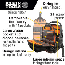 Load image into Gallery viewer, Spacious 48-Pocket Tool Bag Backpack with Reinforced Handle &amp; Adjustable Straps