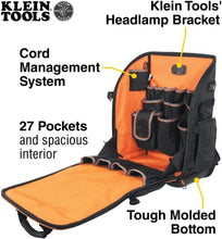 Load image into Gallery viewer, Tradesman Pro Tool Backpack with Molded Bottom, 27 Pockets &amp; Headlamp Bracket