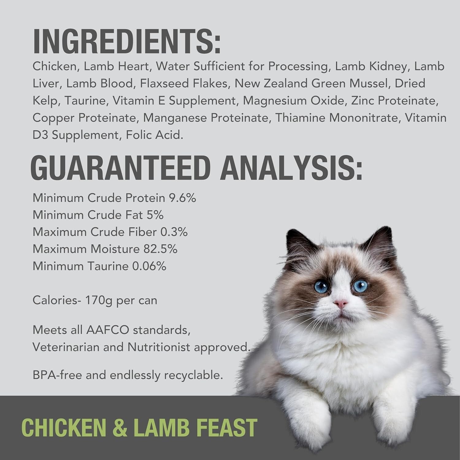 Grain-Free Chicken & Lamb Wet Cat Food Pate - 6 Oz Pack of 12 for All Cats