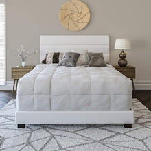 Load image into Gallery viewer, Contemporary Full Size Platform Bed Frame with Faux Leather Headboard - White