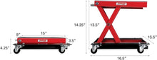 Load image into Gallery viewer, Wide Motorcycle Scissor Jack with Dolly - 1100 lbs Capacity for Easy Maintenance