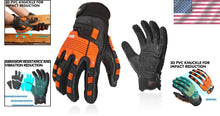 Load image into Gallery viewer, X-Large Heavy Duty Leather Work Gloves - Impact Resistant &amp; Touchscreen Ready