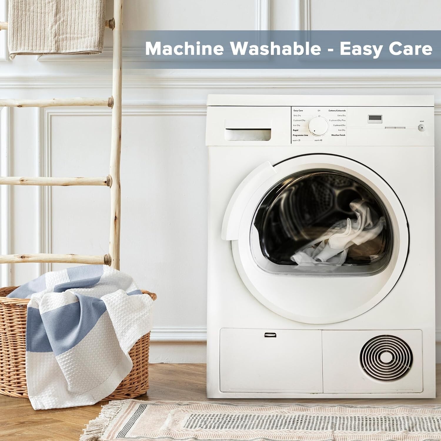 Spa-Quality Indigo Waffle Weave Shower Curtain - 72x84 Modern Bathroom Elegance