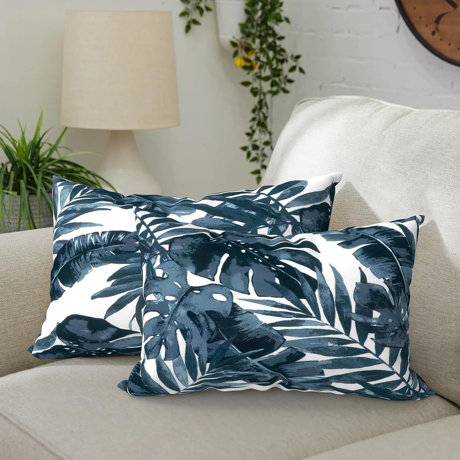 Elegant 12x20 in Waterproof Lumbar Pillows for Indoor and Outdoor Use - Set of 2