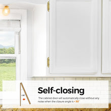 Load image into Gallery viewer, 40 Pack Gold Self-Closing Cabinet Hinges - 1/2 Inch Overlay, Quiet Operation