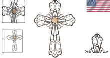Load image into Gallery viewer, Elegant 24" H Metal Layered Cross Wall Decor - Perfect for Faith-Inspired Spaces