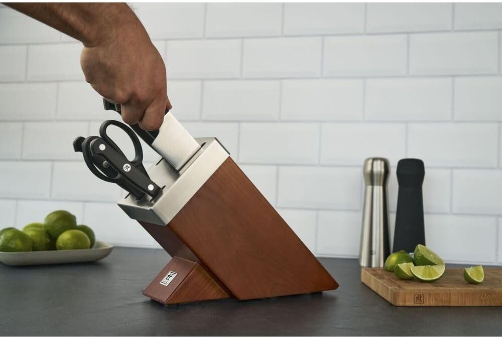 Premium 7-Piece Knife Block Set with Self-Sharpening Design & Ergonomic Handles
