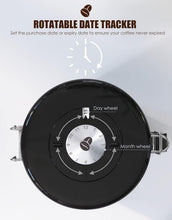 Load image into Gallery viewer, Airtight Coffee Canister Set, 22oz + 16oz with CO2 Valves &amp; Date Tracker - Black