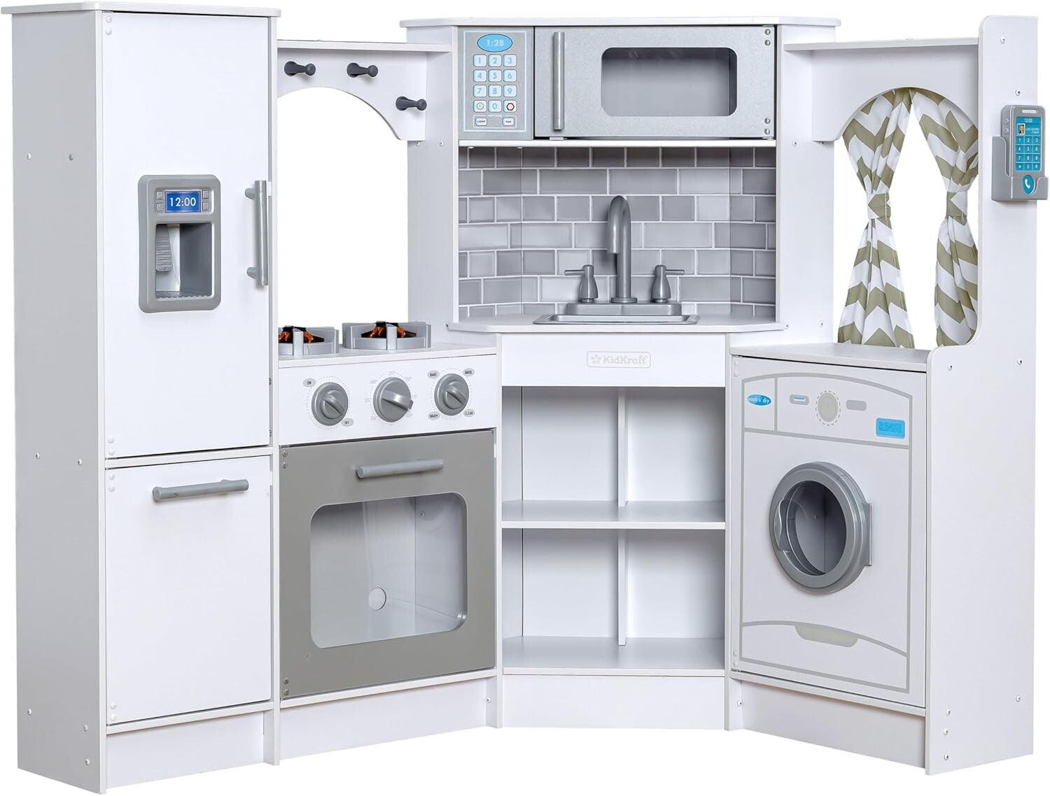 Deluxe Wooden Play Kitchen Set with Lights & Sounds - Perfect for Small Spaces