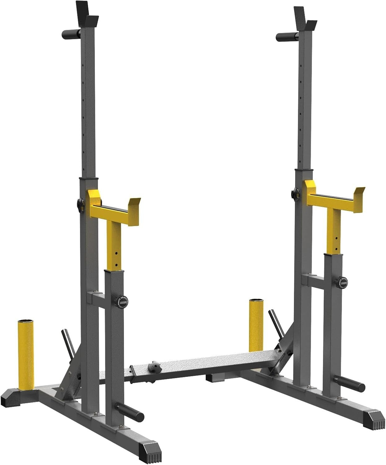 Heavy-Duty Adjustable Squat Rack: Portable Multi-Function Barbell Weight Lifter