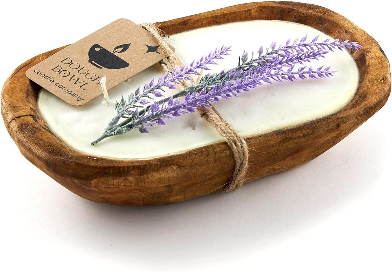 Eco-Friendly 3 Wick Lavender Candle in Spanish Oak Bowl - 40 Hour Burn