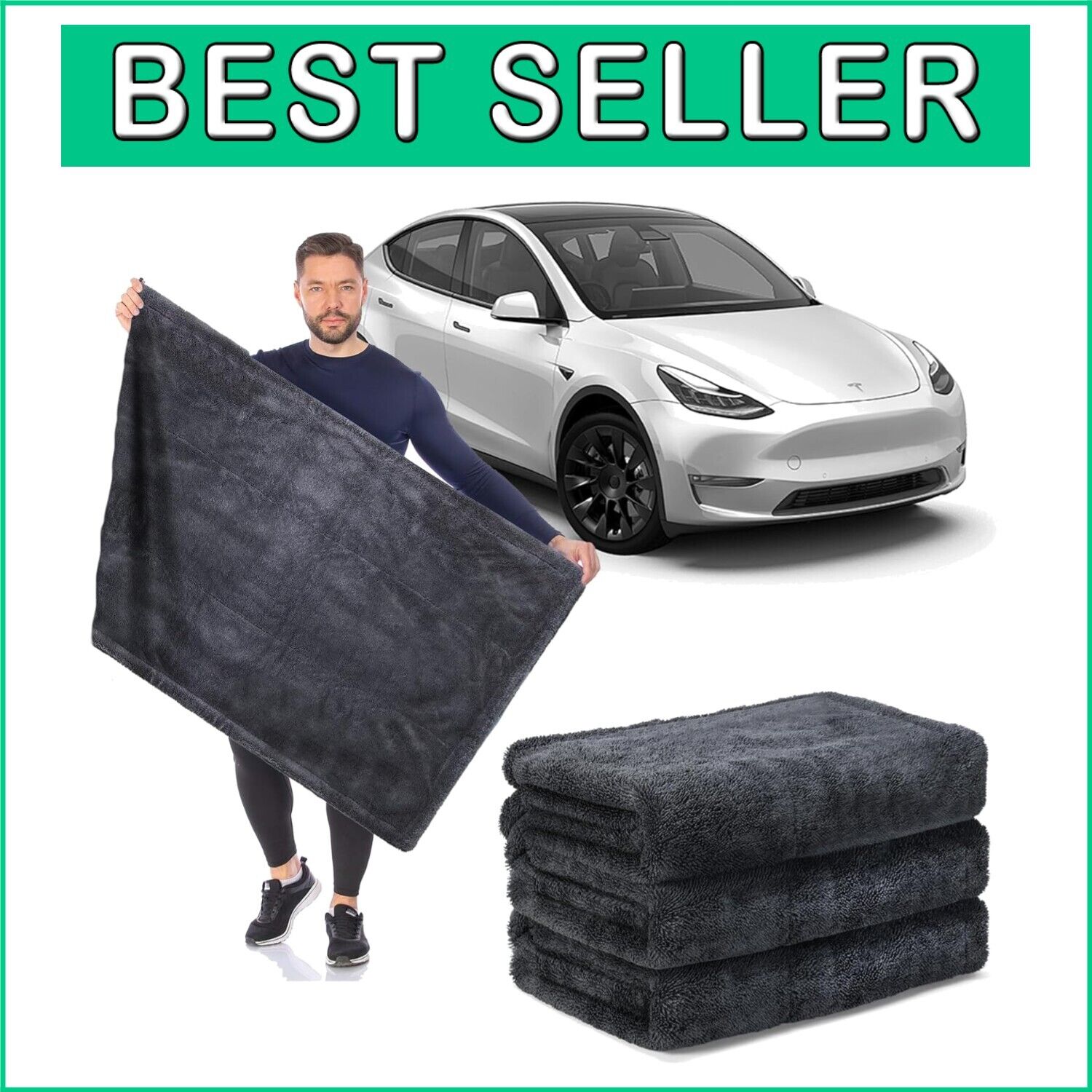1200 GSM Extra Large Car Drying Towel - 23.6 x 63 in, Quick Dry & Scratch Free