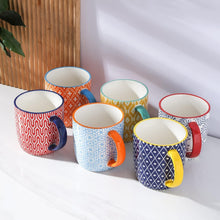 Load image into Gallery viewer, Vibrant Multi-Purpose Porcelain Coffee Mugs - Perfect for Any Occasion, Set of 6
