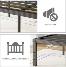 Load image into Gallery viewer, Queen Size Metal Bed Frame with Reinforced Support - Minimalist Black Design