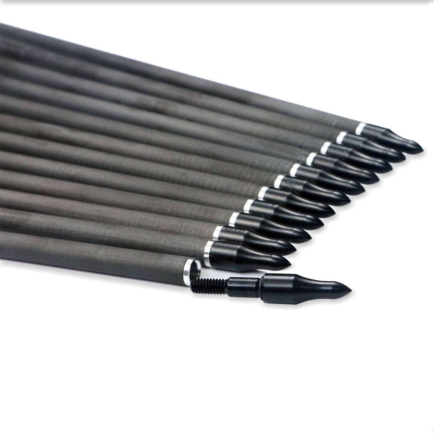 High-Performance Archery Carbon Arrows - 100% Materials, Includes Bonus Nocks