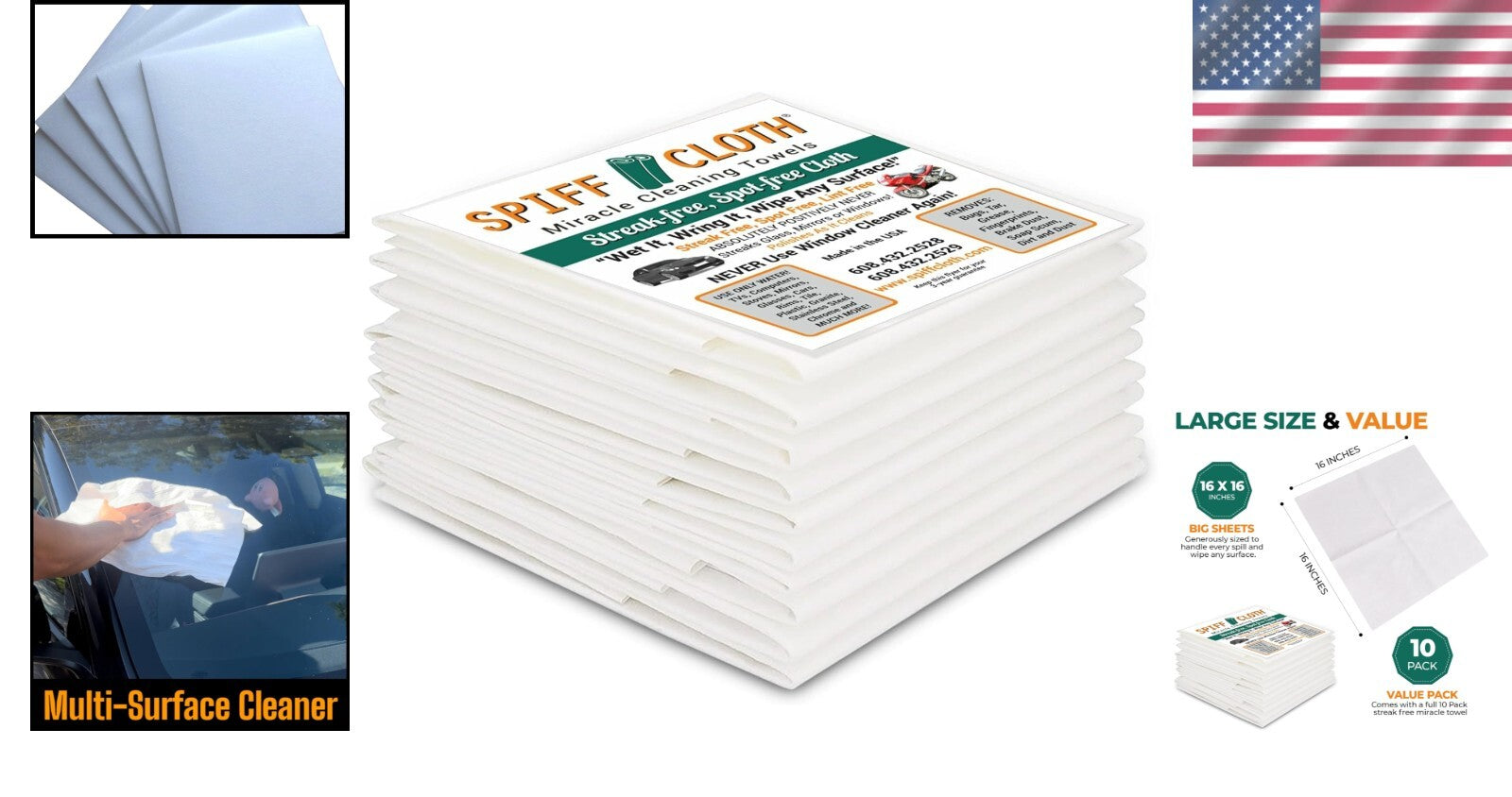 Chemical-Free Miracle Towels - 10 Reusable Streak-Free Cloths for Multi-Purpose