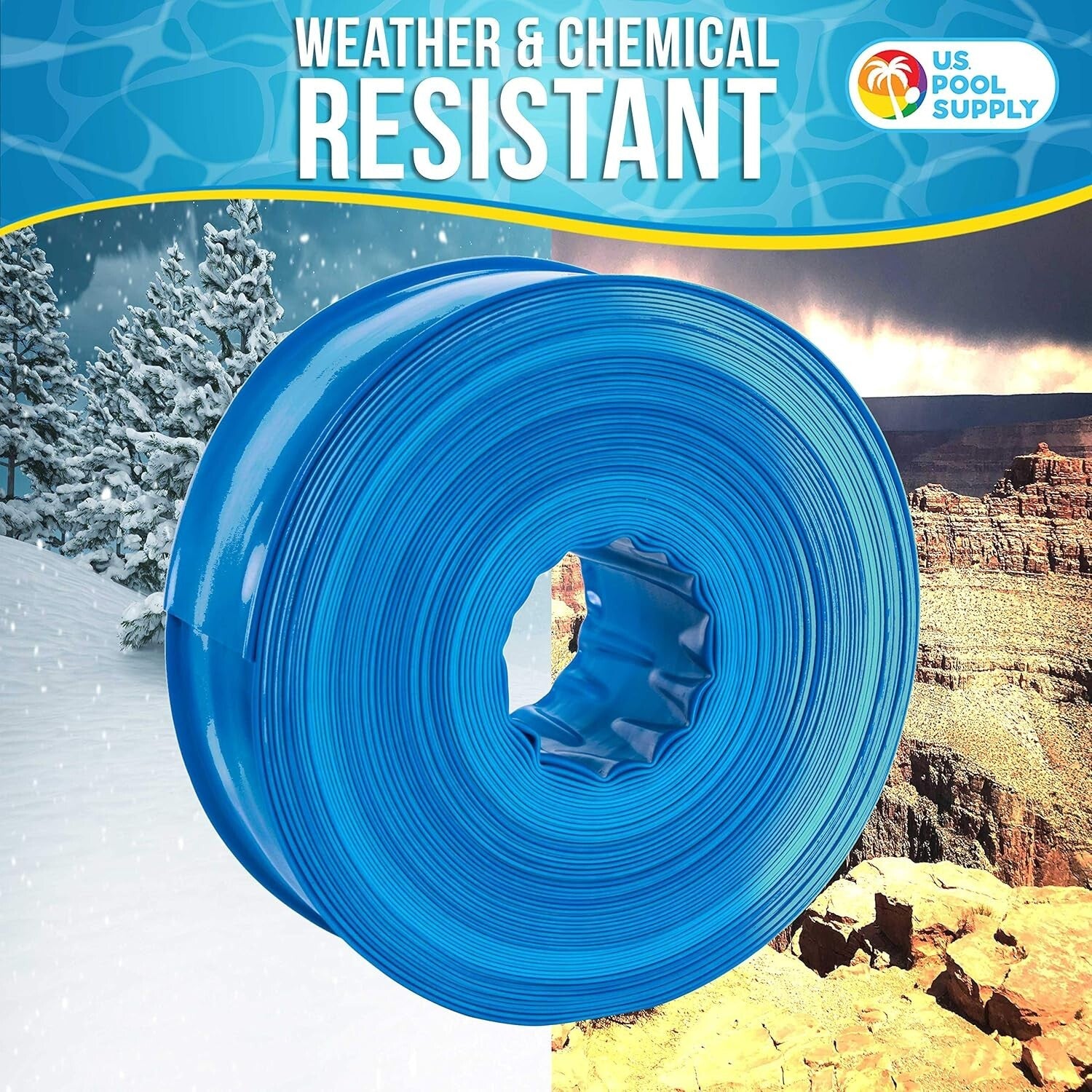 Heavy-Duty Pool Backwash Hose 2" x 100' with Clamp - Flexible Drainage Solution