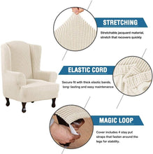 Load image into Gallery viewer, Premium 1 Piece Wing Chair Covers - Soft Stretch Fabric, Easy Care Protection