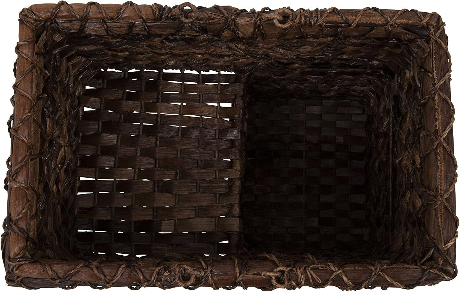 Lightweight Modern BacBac Leaf Stair Basket with Rattan Handles - 16x15.5 in