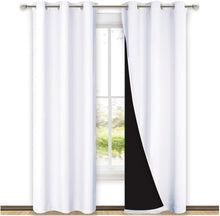 Load image into Gallery viewer, Pure White 84-Inch Blackout Curtains - Noise Reducing Thermal Drapes (2 Pack)