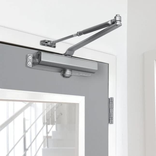 Adjustable Automatic Door Closer – Commercial Grade 3 Spring Hydraulic Silver