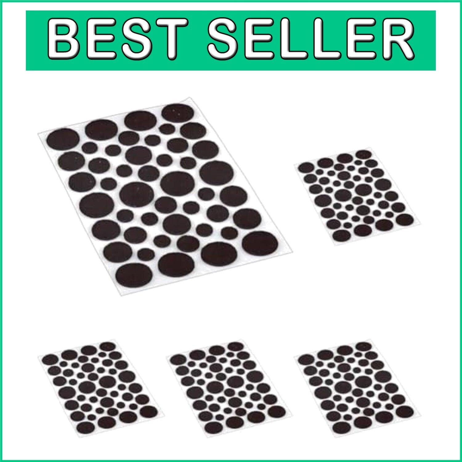 Value Pack of 46 Round Brown Adhesive Felt Pads for Scratch-Free Surfaces
