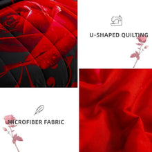 Load image into Gallery viewer, Lightweight Microfiber 7-Piece Red Floral Comforter Set - Perfect for Bedrooms
