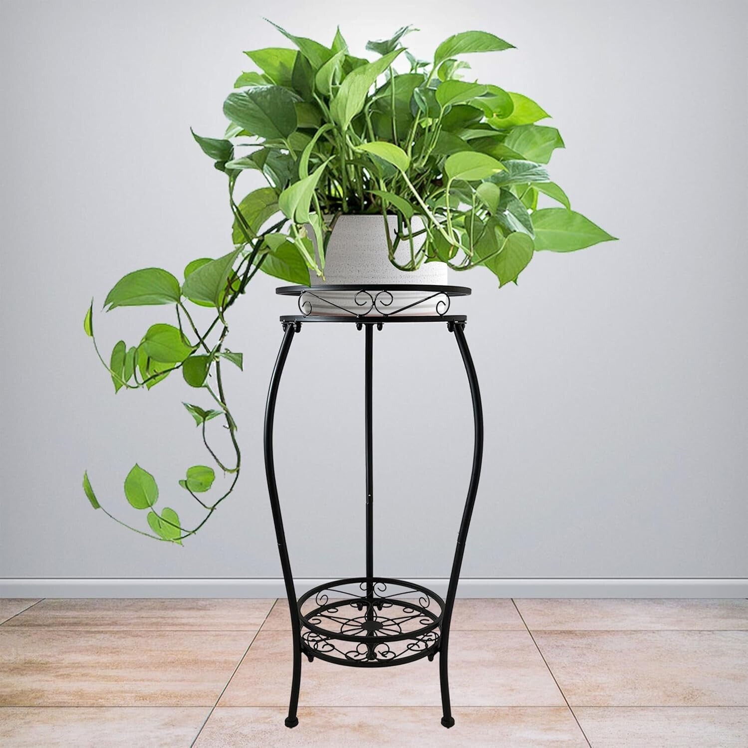 CASIMR 2-Pack 26.6'' Tall Metal Plant Stand – Rustproof & Indoor/Outdoor Use