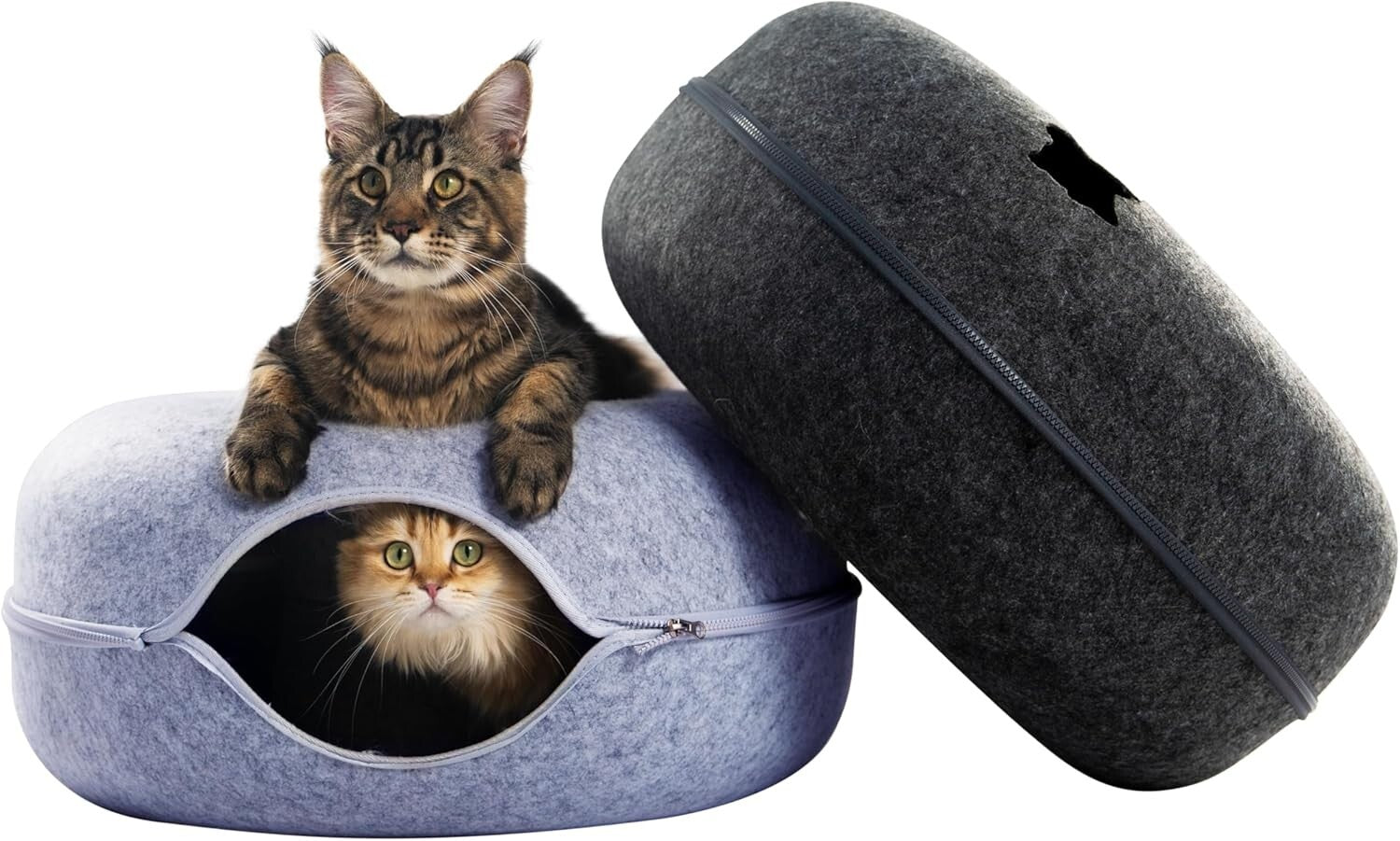 Large Cat Cave with Interactive Tunnel & Detachable Bed - Perfect for All Breeds
