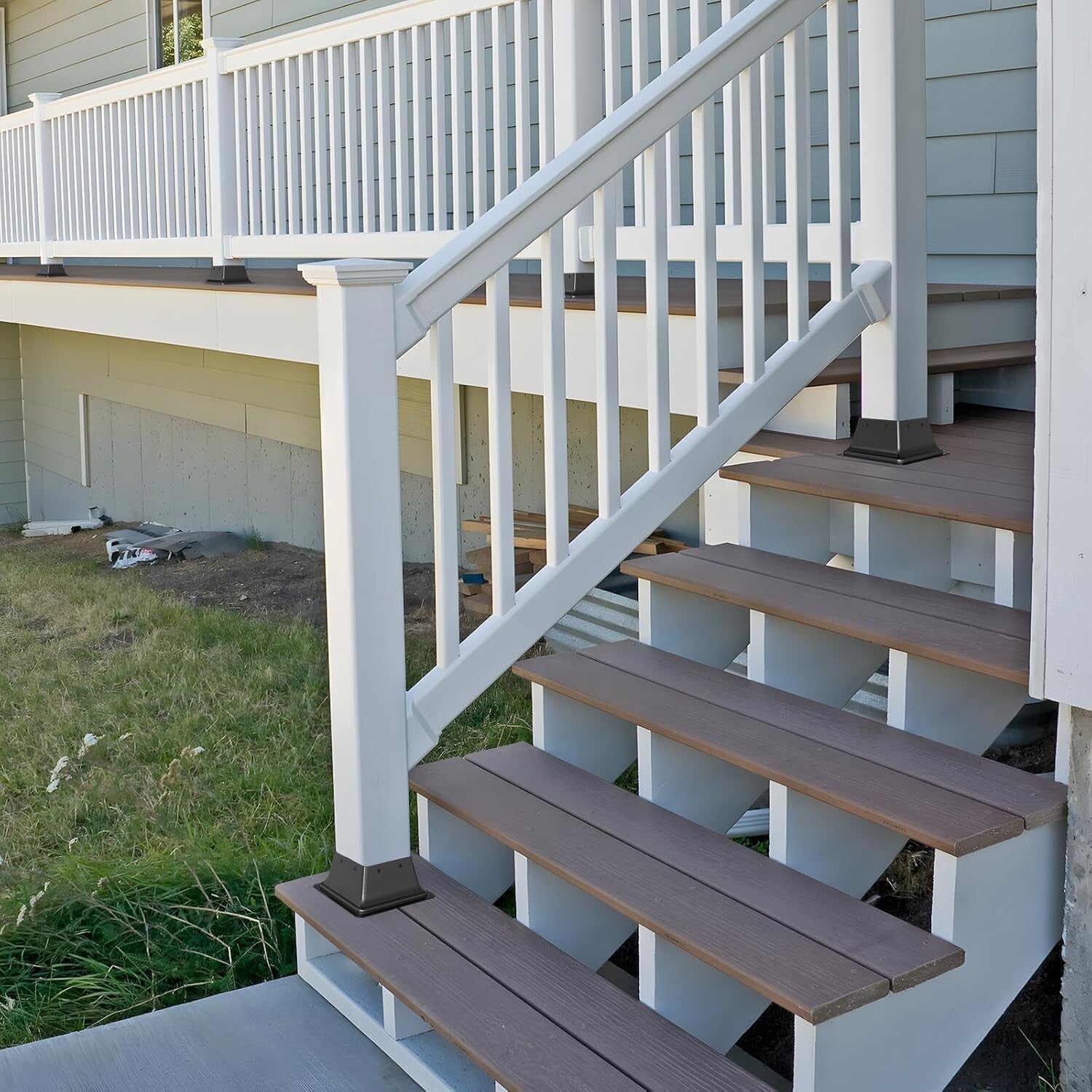 Durable 20 Pack Steel Post Base Brackets for Easy Deck & Porch Installation