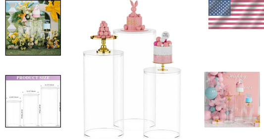 Lightweight Stackable Cylinder Pedestal Stands - Wedding Decor Essentials