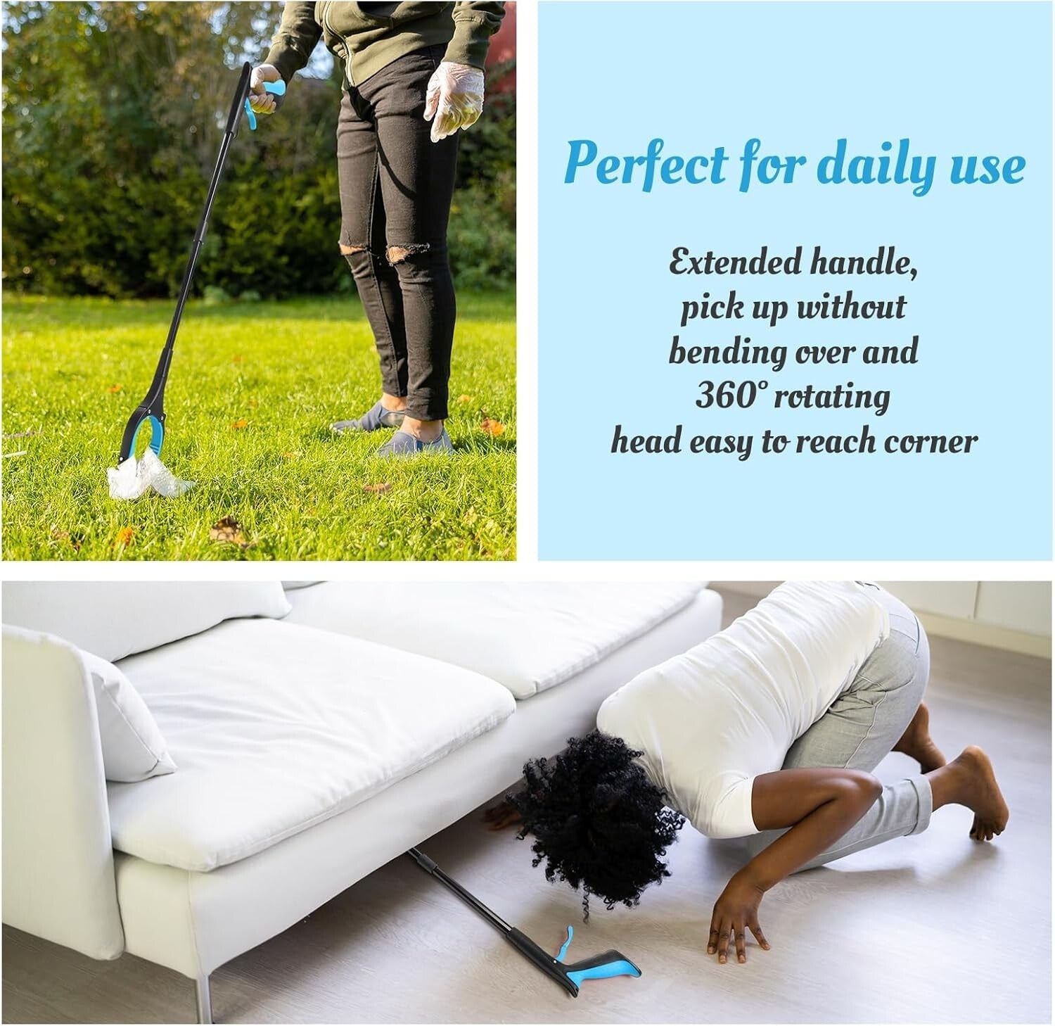 Lightweight 32-Inch Reacher Grabber Tool - Set of 6 for Easy Object Retrieval