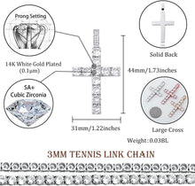 Load image into Gallery viewer, 14K Silver Plated Cross Necklace with Durable Stainless Steel Chain - Gift Ready