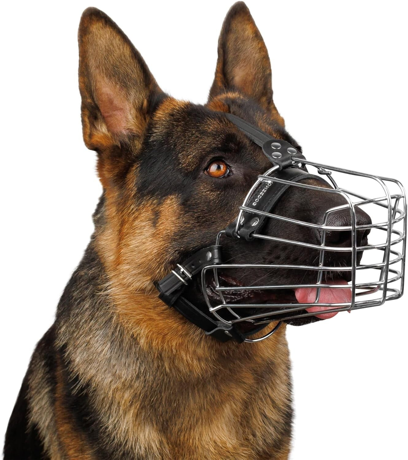 Lightweight Metal Dog Muzzle XL - Soft Padding & Adjustable Straps for Comfort
