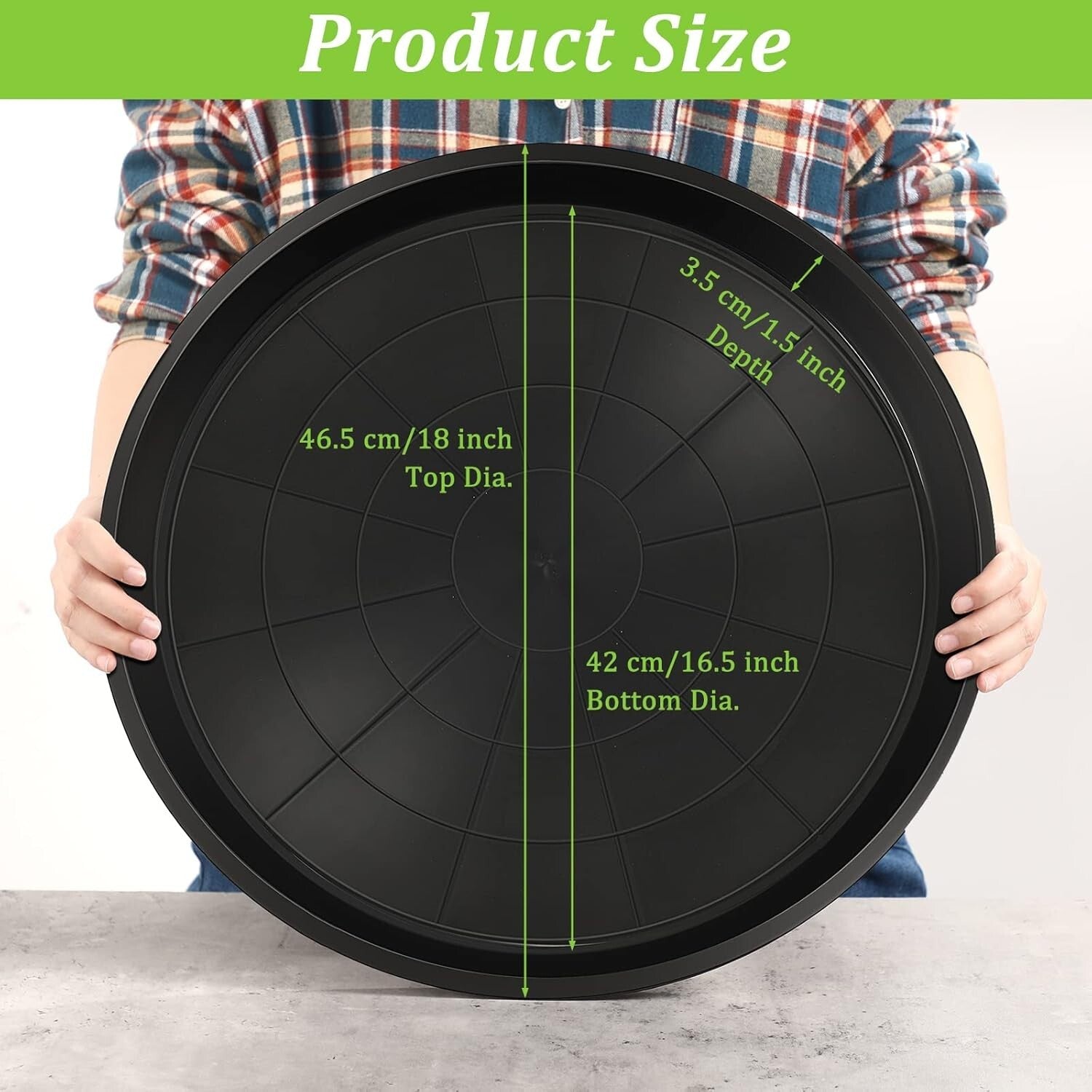 Elegant 12-Piece 18-Inch Round Plant Trays - Perfect for Indoors & Outdoors