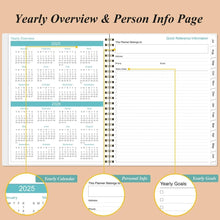 Load image into Gallery viewer, Chic Daily Planner for 2025-2026 – 8.5" x 11" with 12 Tabs &amp; High-Quality Paper