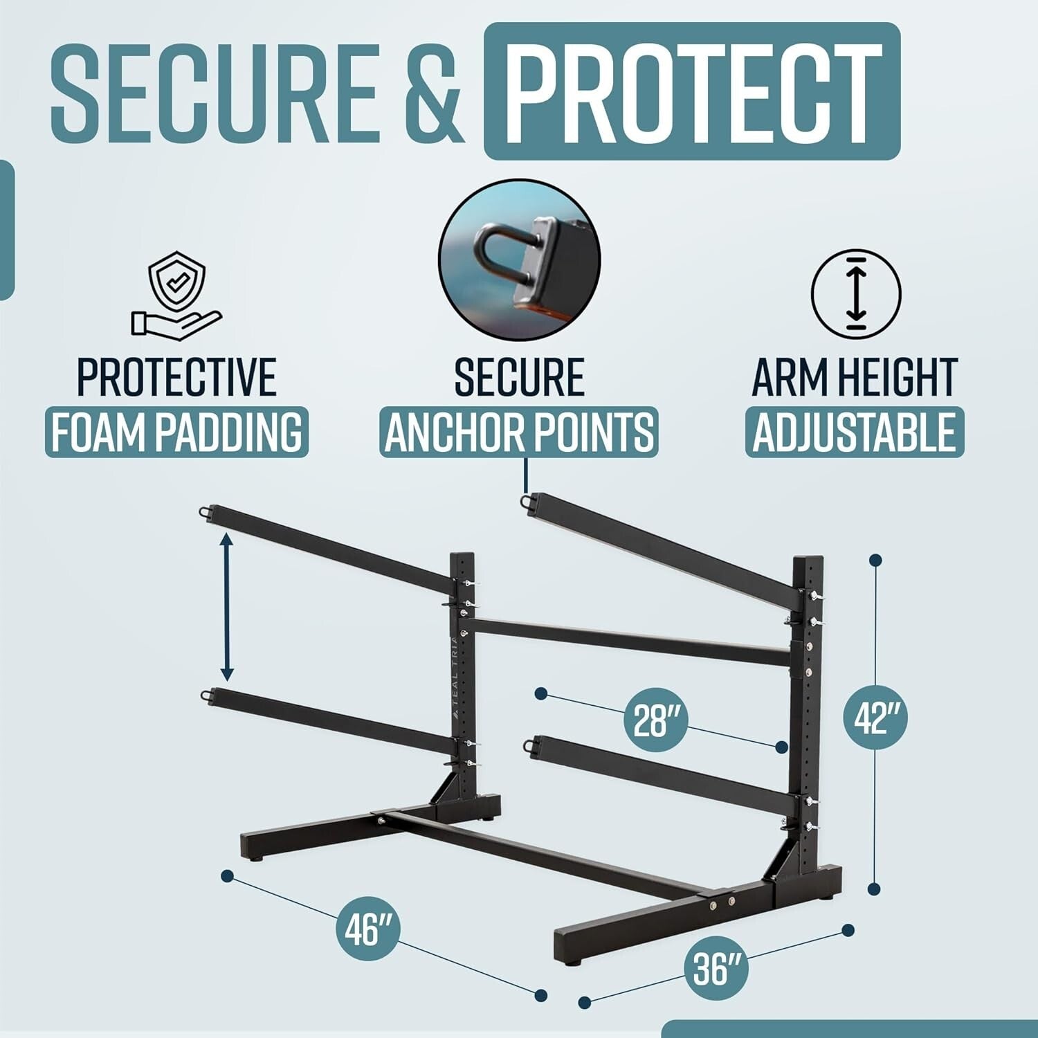 Industrial-Grade Freestanding Kayak Holder - 2 Levels, Easy Setup and Versatile