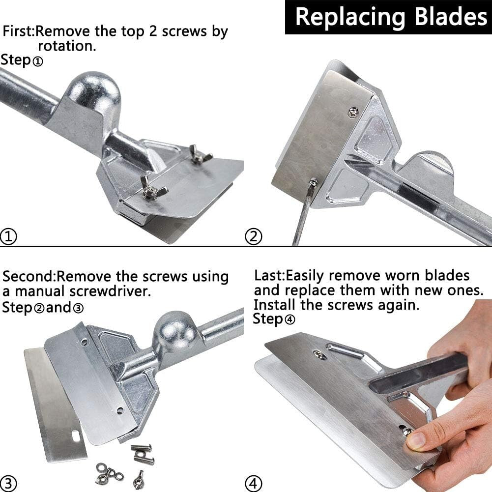 Professional Grade Grill Cleaning Kit - Includes Heavy Duty Scraper & 5 Blades