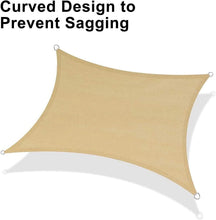Load image into Gallery viewer, Customizable 10' x 20' Sun Shade Sail in Sand – Premium Outdoor Protection