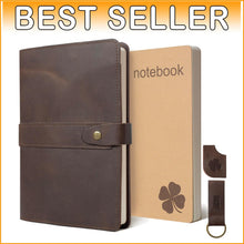 Load image into Gallery viewer, Refillable Genuine Leather A5 Journal with 400 Pages for Writers and Students