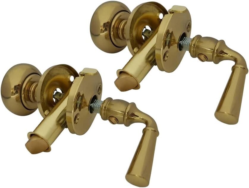 Durable Solid Brass Storm Door Latch - 2 Pack with Easy Install Screws & Knobs