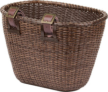Load image into Gallery viewer, Stylish Cane Woven Oval Basket with Adjustable Leather Straps &amp; Brass Buckles