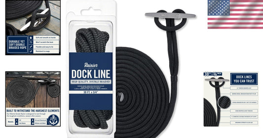 Soft Touch Nylon Dock Lines - 30 ft x 3/4 Inch, Ideal for Gentle Secure Docking